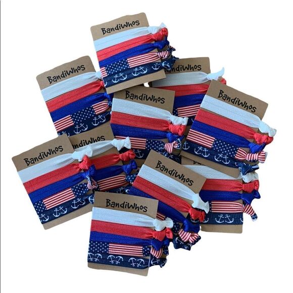 Hair bands bundle patriotic red white blue bandiwhos - Picture 2 of 3
